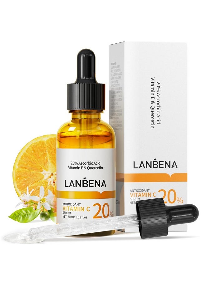 20% Vitamin C Serum For Face, 30 ML/ 1 Fl, Brightening Skin, Dark Spot Remover, Reduce Wrinkle, Anti Aging Glowing Serum, Facial Moisturizer with Niacinamide, Vitamin E, Hyaluronic Acid