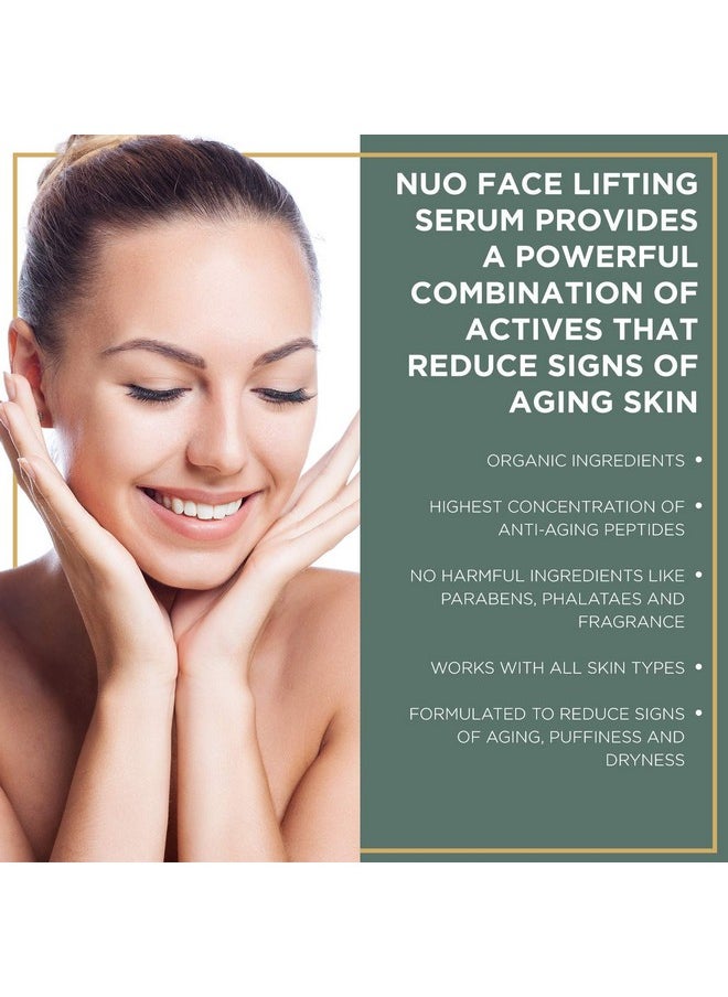 nuorganic Face Lifting Serum with Plant Stem Cells & Matrixyl 3000 - Advanced Anti-Aging to Minimize Fine Lines & Wrinkles - Vegan & Cruelty Free (1fl Oz)