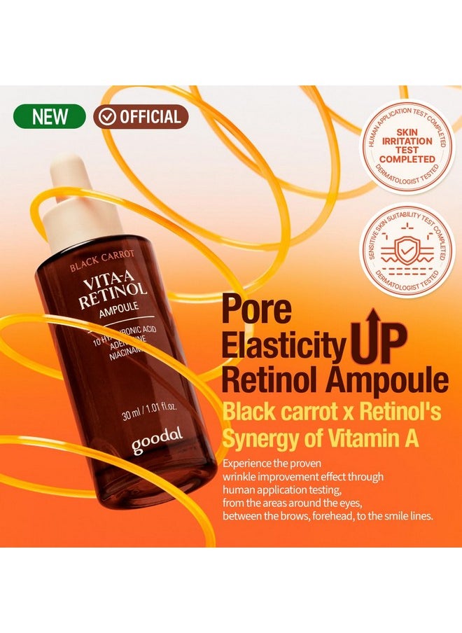 GOODAL Black Carrot VITA-A Retinol Ampoule 30ml, Hydration Facial Serum for Glowy Skin, Lightweight Serum, Korean Skincare, K Beauty