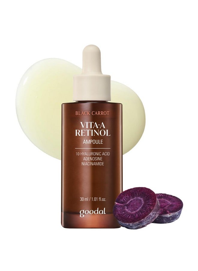 GOODAL Black Carrot VITA-A Retinol Ampoule 30ml, Hydration Facial Serum for Glowy Skin, Lightweight Serum, Korean Skincare, K Beauty