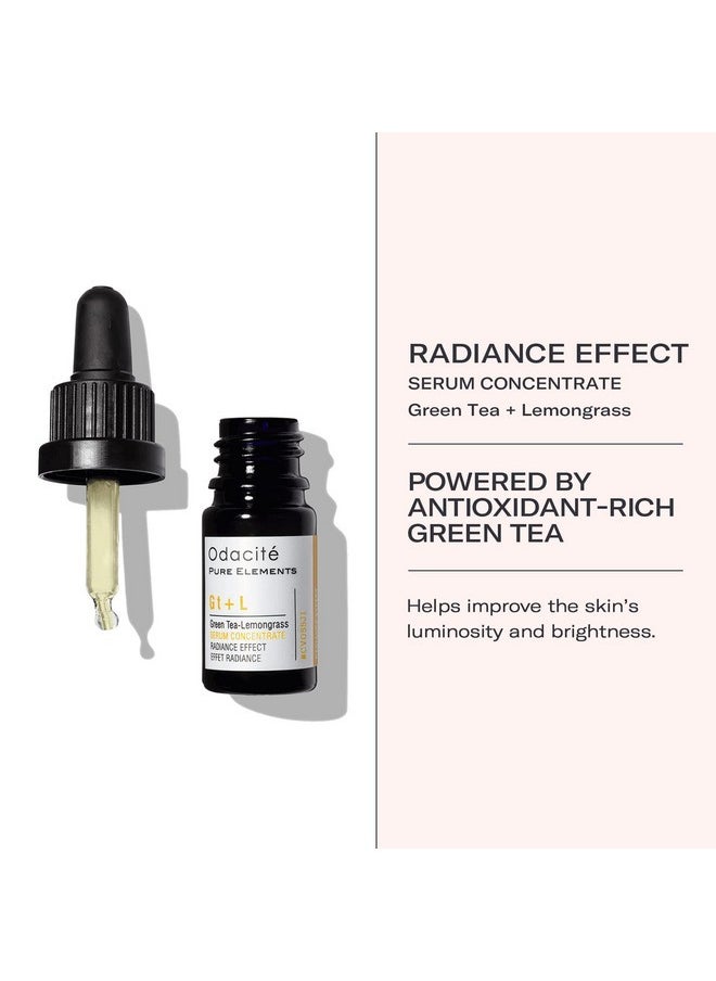 Odacité Brightening Serum Concentrate with Green Tea + Lemongrass for Radiant Skin - Lightweight, Hydrating & Brightening Anti-Aging Facial Oil Concentrate for Sluggish & Lackluster Skin - 0.17 fl. oz