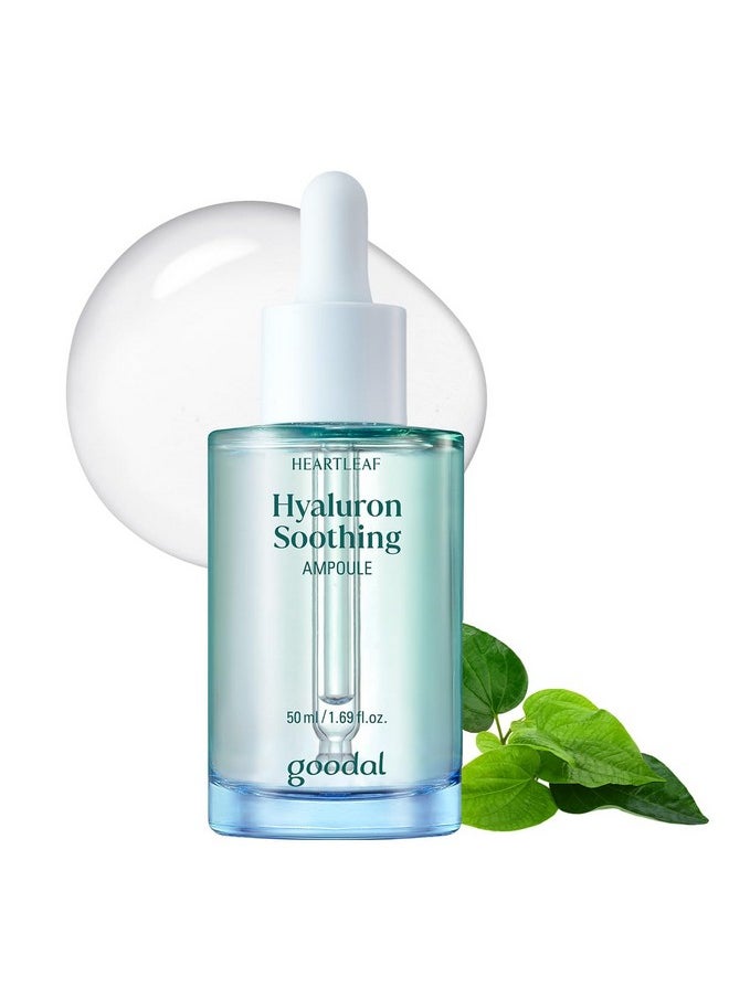 GOODAL Heartleaf Hyaluron Soothing Ampoule, Hydration Facial Serum for Glowy Skin, Lightweight Serum, Korean Skincare, K Beauty Ampoule - 50ml,1.69 Fl oz