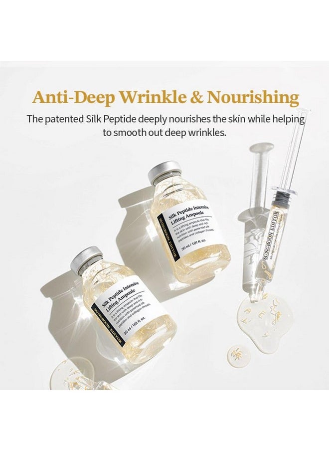 SUNGBOON EDITOR Silk Peptide Intensive Lifting Ampoule | Instant Fine Lines Smoothing & Skin Tightening & Firming Facial Ampoule Serum | Korean Skincare | 1.01 fl.oz.