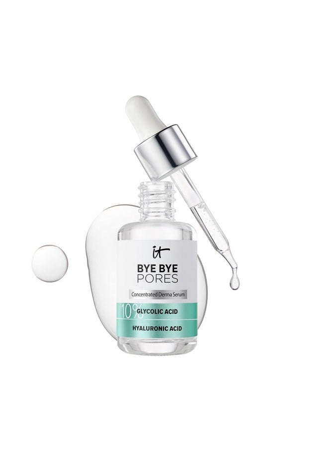 IT Cosmetics Bye Bye Pores 10% Glycolic Acid Face Serum - Visibly Minimizes Pores In 1 Week & Gently Exfoliates to Help Refine Skin’s Texture - With Hyaluronic Acid for Hydration -1 Fl. Oz