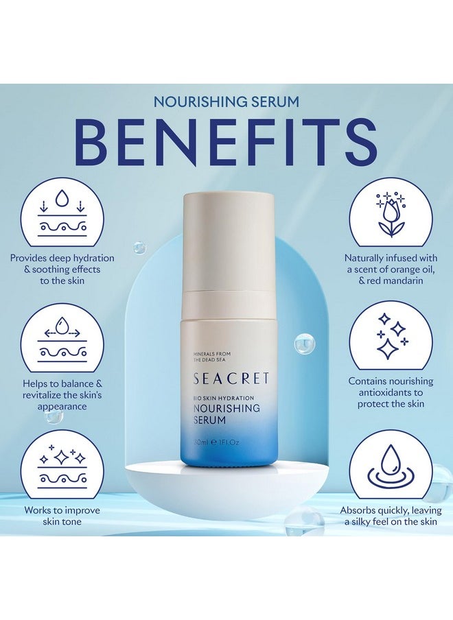 SEACRET Bio Skin Hydration Nourishing Serum | Hyaluronic Acid Serum for Face with Niacinamide & Antioxidants | Hydrating Serum for Face for All Skin Types | Night Serum & Daily Skincare - 1.7 FL.OZ
