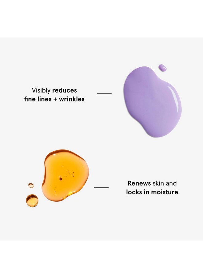 HERBIVORE Wrinkle-Fighting Regimen - MOON FRUIT 1% Bakuchiol & Peptides Serum + PHOENIX Rosehip Anti-Aging Face Oil - for Smoother, Youthful Skin, Plant-based, Vegan, Cruelty-free