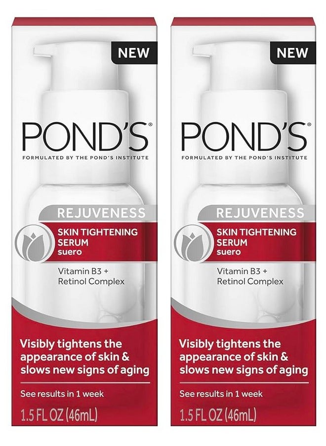 Pond's Skin Tightening Serum Visibly Tightens The Appearance Of Skin & Helps Slow New Signs of Aging Rejuveness Face Serum 1.5 Oz - 2 PACK