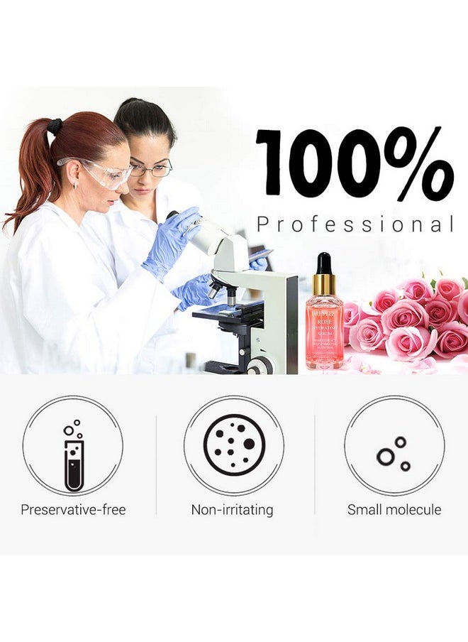 BREYLEE Rose Face Serum, Hydrating Serum Moisturizing Serum Face Serum Hydrating with Hyaluronic Acid Alcohol Free Facial Serum for Skin Care(17ml,0.6fl oz)