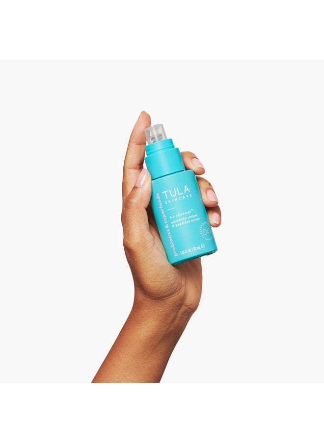 TULA Skin Care A+ Renewal Advanced Retinal + Peptides Serum - Nightly Facial Serum, Boosts Radiance and Hydrates, 1.01 Fl. oz.