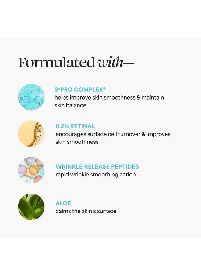 TULA Skin Care A+ Renewal Advanced Retinal + Peptides Serum - Nightly Facial Serum, Boosts Radiance and Hydrates, 1.01 Fl. oz.