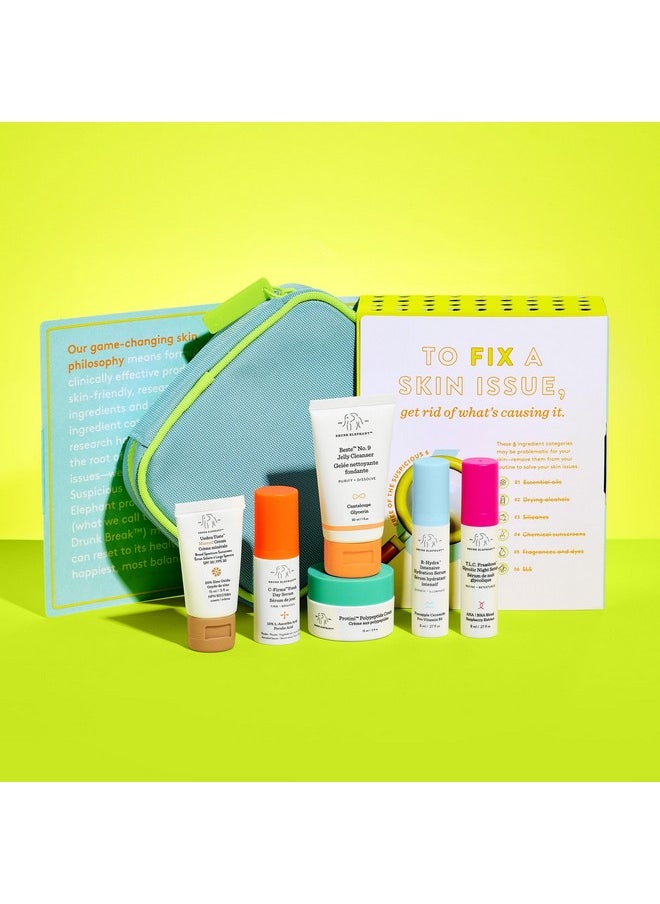 Drunk Elephant The Littles 7.0 - Includes Six Travel-Friendly A.M. and P.M. Essentials - Free of Essential Oils, Silicones & Fragrances