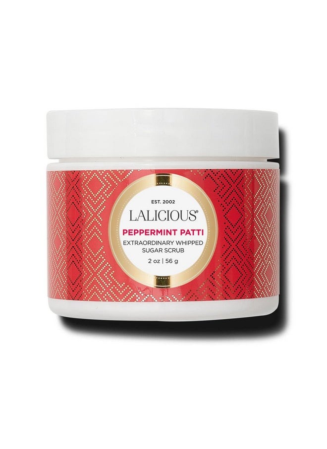 LaLicious Sugar Peppermint Extraordinary Whipped Sugar Scrub - Cane Sugar Body & Foot Scrub, Exfoliating & Moisturizing Skin Care with Coconut Oil & Honey, No Parabens (2oz)
