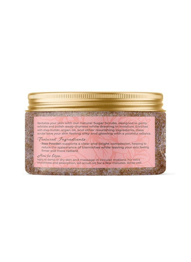 Natural Elephant Rose Exfoliating Sugar Scrub with Argan Oil and Shea Butter 10 oz (283g)