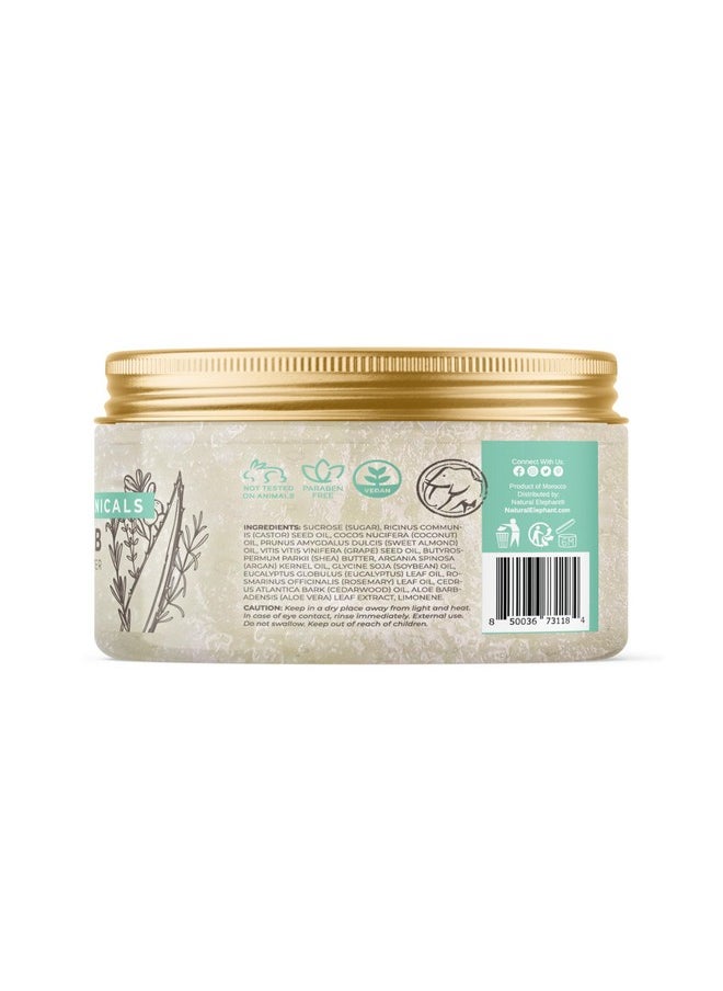 Natural Elephant Aloe Vera & Botanicals Exfoliating Sugar Scrub with Argan Oil and Shea Butter 10 oz (283g)