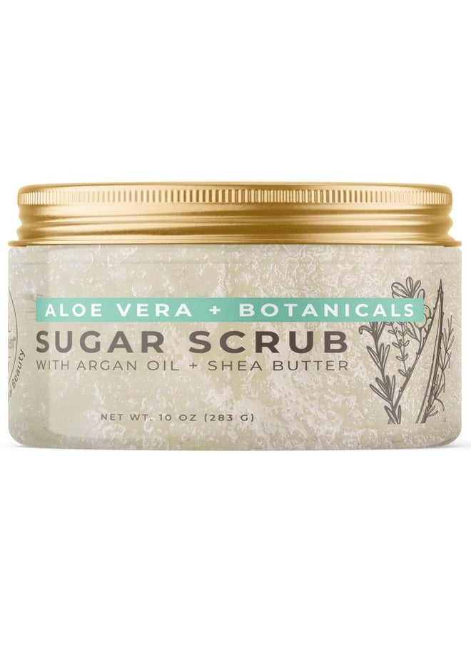 Natural Elephant Aloe Vera & Botanicals Exfoliating Sugar Scrub with Argan Oil and Shea Butter 10 oz (283g)