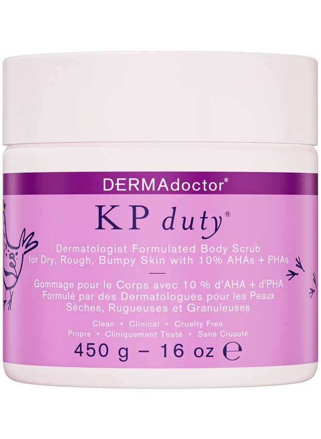 DERMAdoctor KP Bump Eraser Body Scrub Dermatologist Formulated Exfoliant | Keratosis Pilaris Treatment For Dry And Bumpy Skin 10% AHAs + PHAs - 16 fl oz