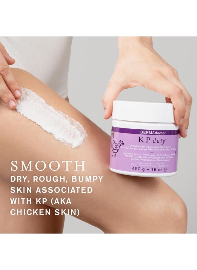 DERMAdoctor KP Bump Eraser Body Scrub Dermatologist Formulated Exfoliant | Keratosis Pilaris Treatment For Dry And Bumpy Skin 10% AHAs + PHAs - 16 fl oz