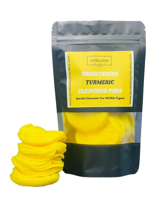 Turmeric Kojic Brightening Face Pads, Turmeric Cleansing Pads, Gentle Cleanser for All Skin Types, Dark Spots, Acne, 20ct