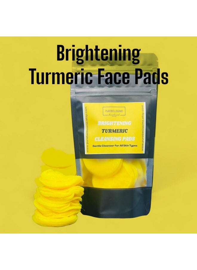 Turmeric Kojic Brightening Face Pads, Turmeric Cleansing Pads, Gentle Cleanser for All Skin Types, Dark Spots, Acne, 20ct
