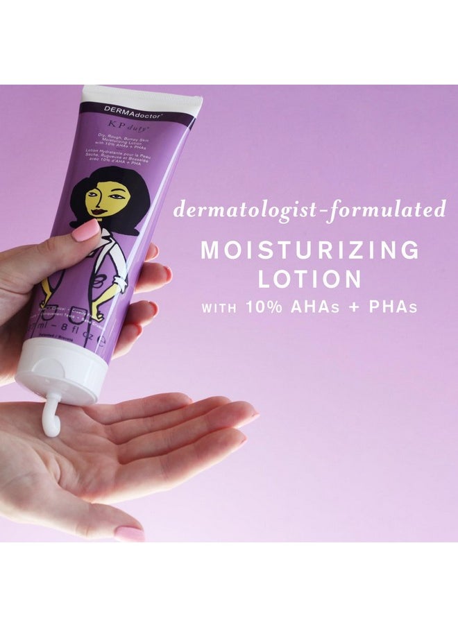 DERMAdoctor: KP Duty Moisturizing Lotion | Dermatologist Formulated Body Cream for Keratosis Pilaris | Smooth Dry, Rough, Bumpy, Chicken Skin | Hydrates & Softens | 10% AHAs + PHAs | (8 oz)