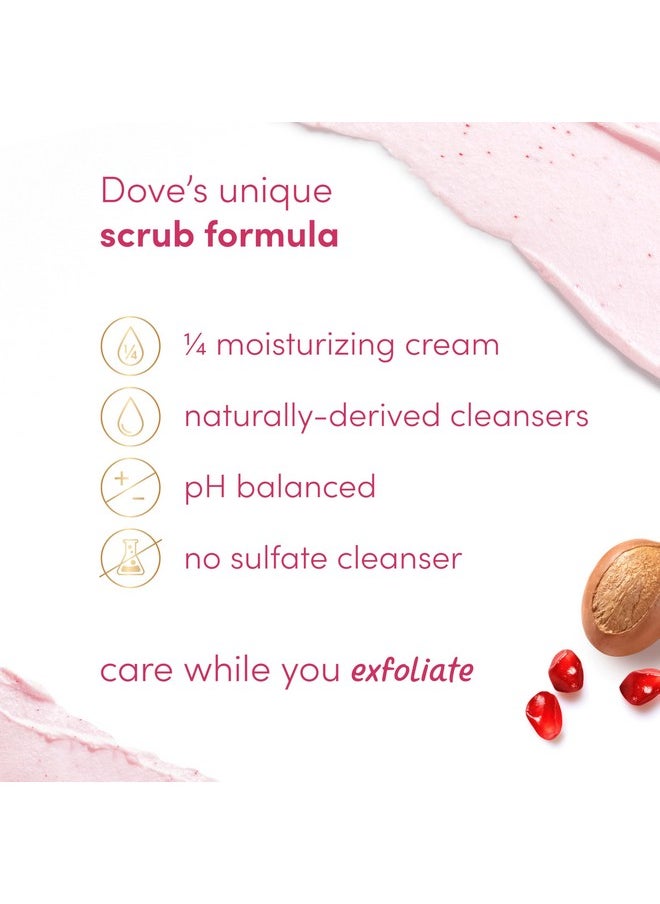 Dove Pomegranate& Shea Butter Body Scrub Exfoliates and Deeply Nourishes for Smooth, Radiant Skin 15oz