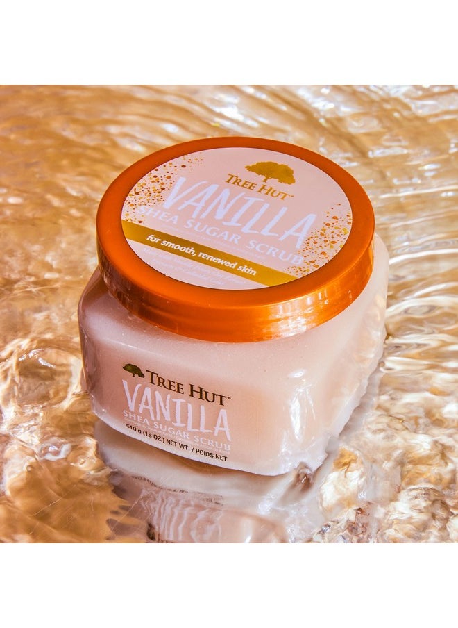 Tree Hut Vanilla Shea Sugar Exfoliating & Hydrating Body Scrub, 18 oz