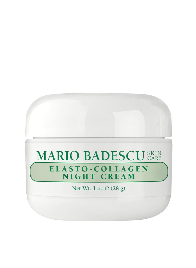 Mario Badescu Elasto-Collagen Night Cream, Anti Aging Collagen Cream for Dry or Sensitive Skin, Facial Skin Care Infused with Vitamin E Moisturizer, 1 Oz