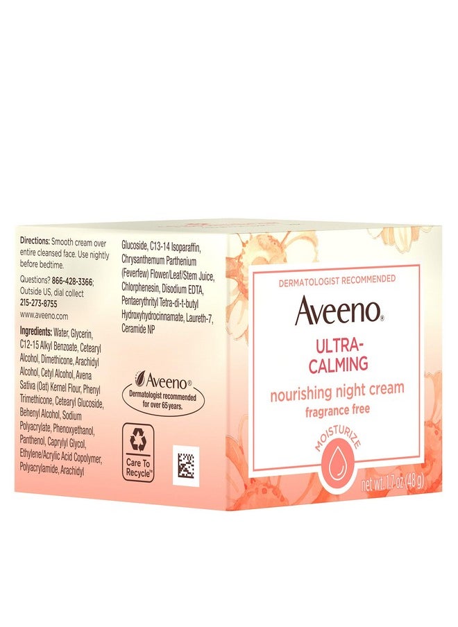 Aveeno Ultra-Calming Nourishing Night Cream, Fragrance Free, 1.7 Ounce