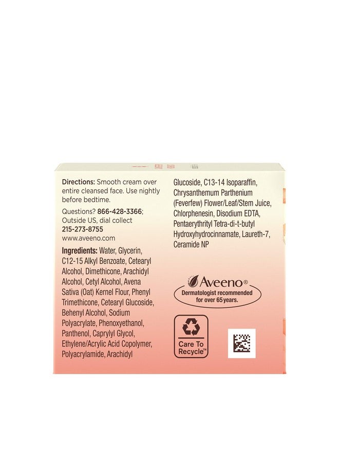 Aveeno Ultra-Calming Nourishing Night Cream, Fragrance Free, 1.7 Ounce