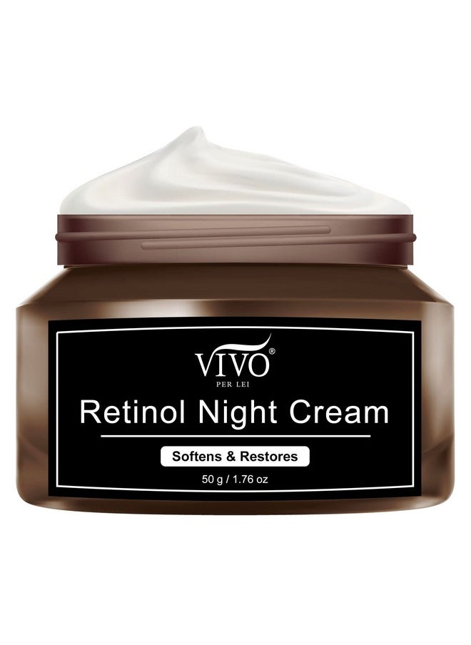 Vivo Per Lei Retinol Night Cream - Retinol Cream with with Vitamin E - Night Cream Moisturizer for Face - Anti Aging Face Cream - Night Cream for Women - 1.76 Oz.