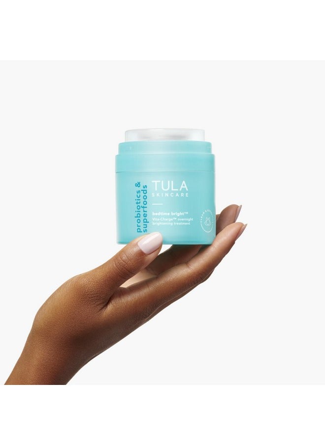 TULA Skin Care Bedtime - Bright Vita-Charge™ Overnight Brightening Treatment, Vitamin C & Niacinamide help Even Skin Tone & Texture, 1.7fl oz