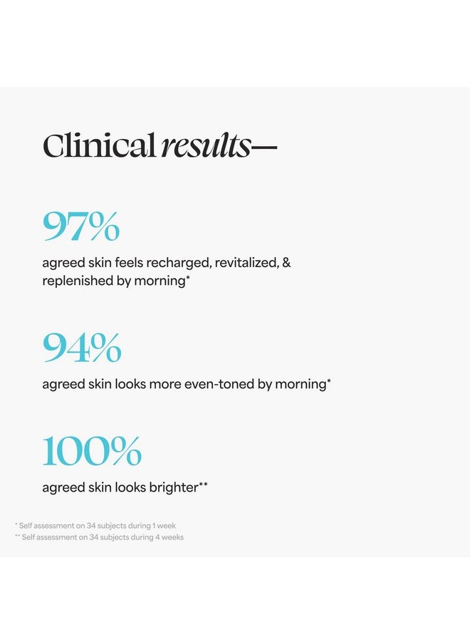 TULA Skin Care Bedtime - Bright Vita-Charge™ Overnight Brightening Treatment, Vitamin C & Niacinamide help Even Skin Tone & Texture, 1.7fl oz