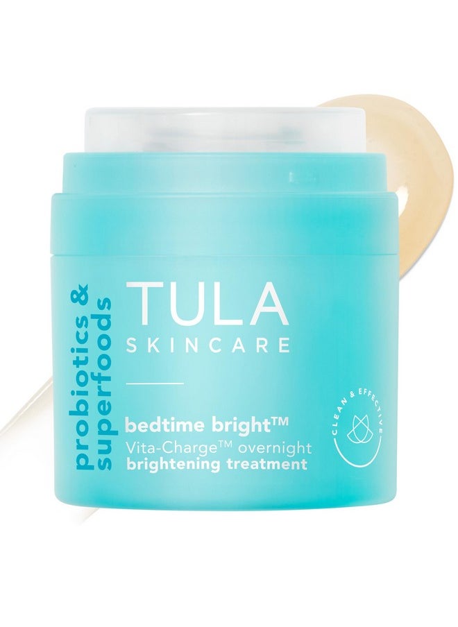 TULA Skin Care Bedtime - Bright Vita-Charge™ Overnight Brightening Treatment, Vitamin C & Niacinamide help Even Skin Tone & Texture, 1.7fl oz