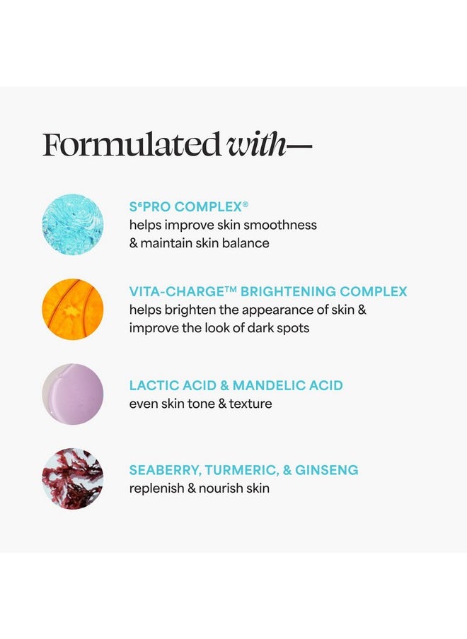 TULA Skin Care Bedtime - Bright Vita-Charge™ Overnight Brightening Treatment, Vitamin C & Niacinamide help Even Skin Tone & Texture, 1.7fl oz