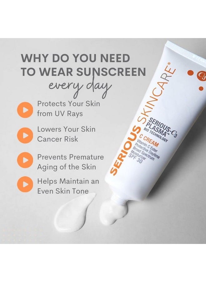 Serious Skincare - Vitamin C Day & Night Skin Care Set - Brightening Face Serum, Daytime SPF Moisturizer, Restore Night Cream, Face Wash - C3 C Esters for Hydrating, Fine Lines and Wrinkles (4Pack)