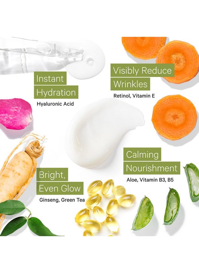 Tree to Tub Retinol Anti Aging Face Moisturizer for Dry & Sensitive Skin - Anti Wrinkle Hyaluronic Acid Facial Moisturizer, Vitamin A & E Night Cream for Women & Men w/Organic Aloe, Natural Ginseng