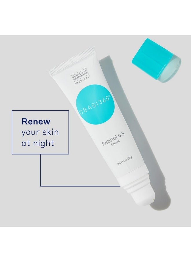 Obagi360 Retinol 0.5 Cream - Helps Reduce the Appearance of Fine Lines and Wrinkles & Smooth Texture with Minimal Irritation - 1 oz