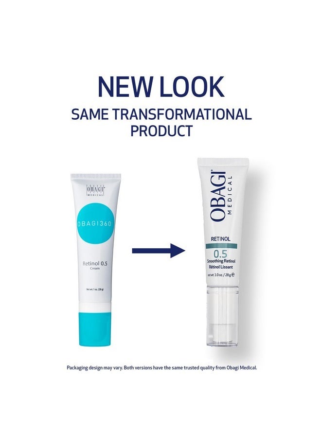 Obagi360 Retinol 0.5 Cream - Helps Reduce the Appearance of Fine Lines and Wrinkles & Smooth Texture with Minimal Irritation - 1 oz