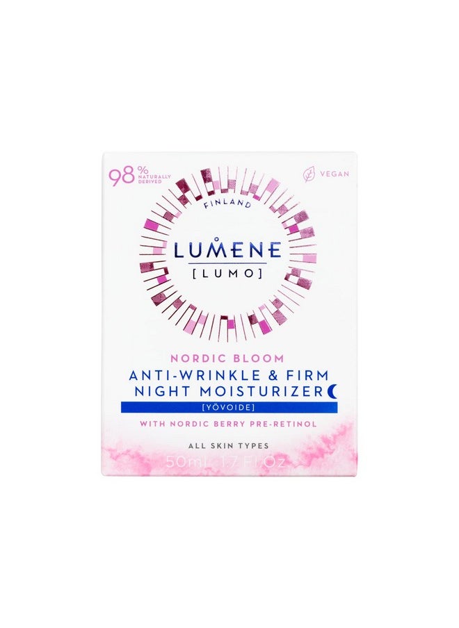 Lumene Nordic Bloom [Lumo] Anti-Wrinkle & Firm Night Moisturizer - Hydrating Face Moisturizer for Visibly Radiant & Smooth Skin - Formulated with Pre-Retinol Complex + Lingonberry Extract (1.7 oz)