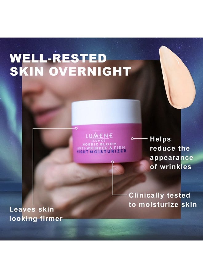 Lumene Nordic Bloom [Lumo] Anti-Wrinkle & Firm Night Moisturizer - Hydrating Face Moisturizer for Visibly Radiant & Smooth Skin - Formulated with Pre-Retinol Complex + Lingonberry Extract (1.7 oz)