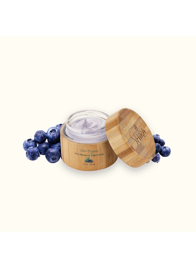 Shira Shir Organic Blueberry Night Cream for Nourished, Wrinkle-Free, Radiant Skin. Moisturizer Face Cream with Anti-Aging Formula keeps Skin Hydrated, Facial Skin Care Product 50ml (Pack of 2)