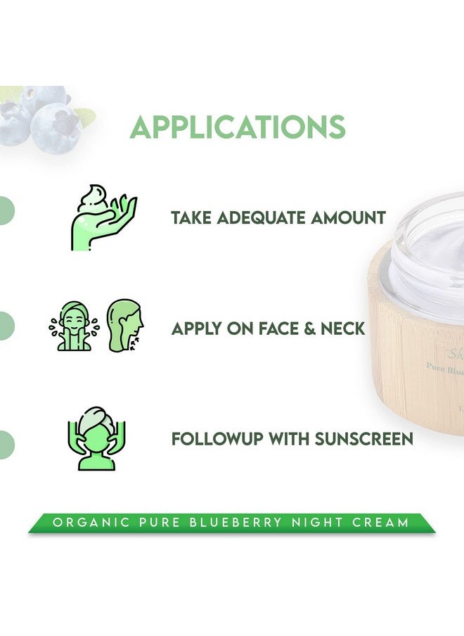 Shira Shir Organic Blueberry Night Cream for Nourished, Wrinkle-Free, Radiant Skin. Moisturizer Face Cream with Anti-Aging Formula keeps Skin Hydrated, Facial Skin Care Product 50ml (Pack of 2)