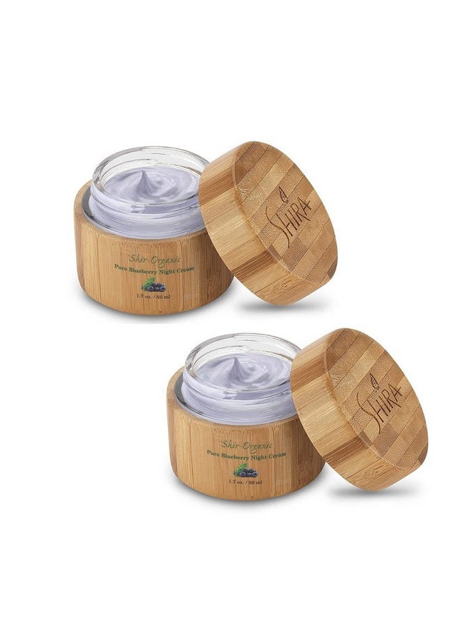 Shira Shir Organic Blueberry Night Cream for Nourished, Wrinkle-Free, Radiant Skin. Moisturizer Face Cream with Anti-Aging Formula keeps Skin Hydrated, Facial Skin Care Product 50ml (Pack of 2)