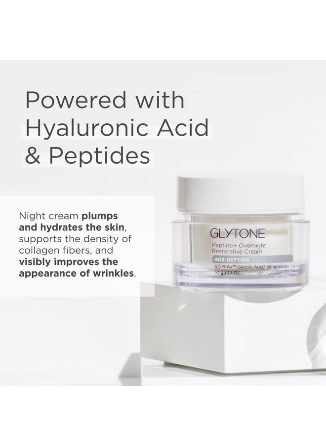 Glytone Age-Defying Peptide+ Overnight Restorative Cream - Dermatologist-Tested, Paraben-Free & Fragrance-Free - 1.7 fl. oz.