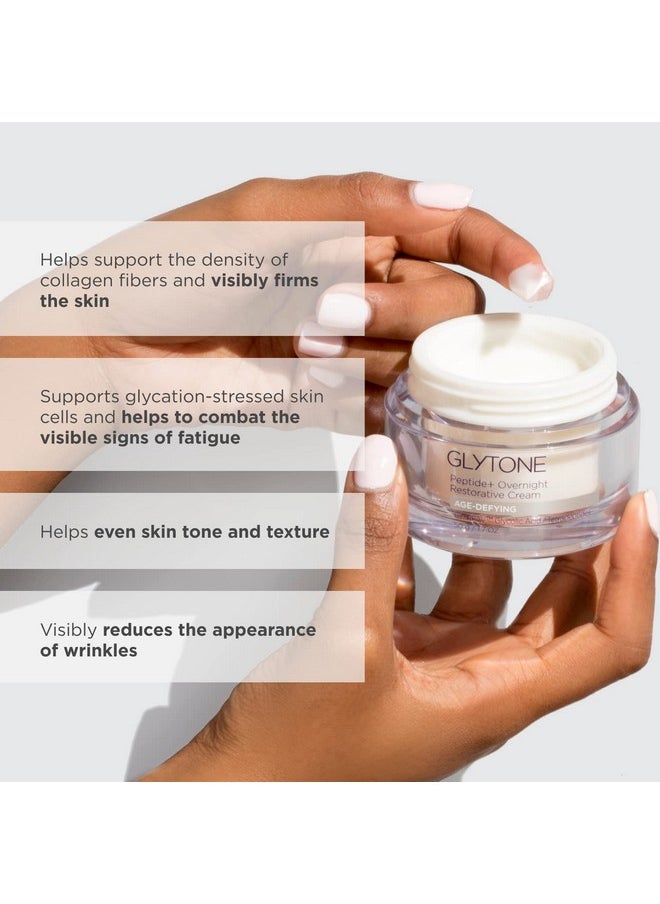 Glytone Age-Defying Peptide+ Overnight Restorative Cream - Dermatologist-Tested, Paraben-Free & Fragrance-Free - 1.7 fl. oz.