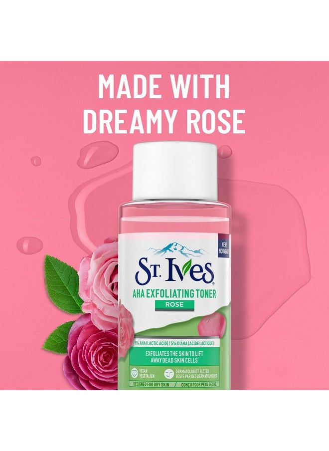 St. Ives Rose AHA Exfoliating Vegan Facial Toner, 6.68 fl oz (Pack of 4)