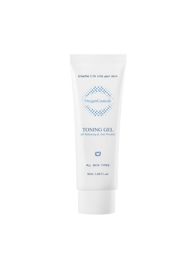 OxygenCeuticals Toning Gel - Anti-Aging Gel for Skin Firming and Toning, pH-Balancing Anti-Wrinkle Toner for Face and Body, Travel Sized (50ml / 1.69 oz)