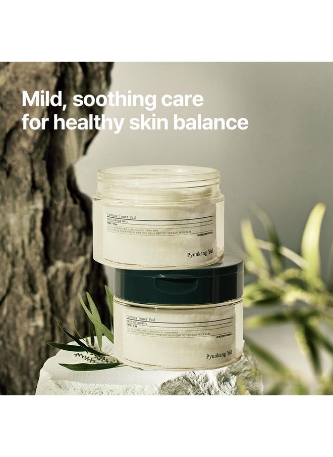 [PKY] Pyunkang Yul Calming Toner Pad with Tea Tree, 5 Hyaluronic Acids, Removes Dead Skin Cells, Moisturizes, Korean Face Skin Care, Acne Prone & Sensitive Skin, Double-Sided Pad 7.7 fl.oz 70ea