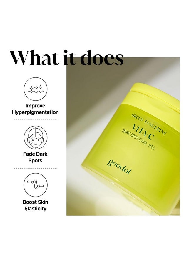 GOODAL Green Tangerine Vita C Toner Pads, Korean Skin Care, K-Beauty, Glass Skin, Pore Care, 70 Sheets, Valentine Day Gifts