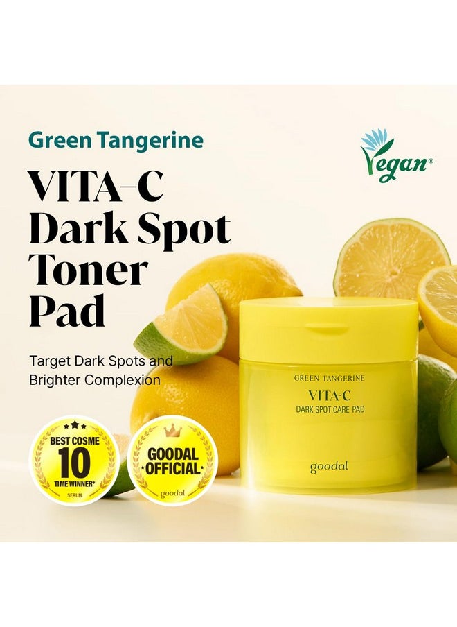 GOODAL Green Tangerine Vita C Toner Pads, Korean Skin Care, K-Beauty, Glass Skin, Pore Care, 70 Sheets, Valentine Day Gifts